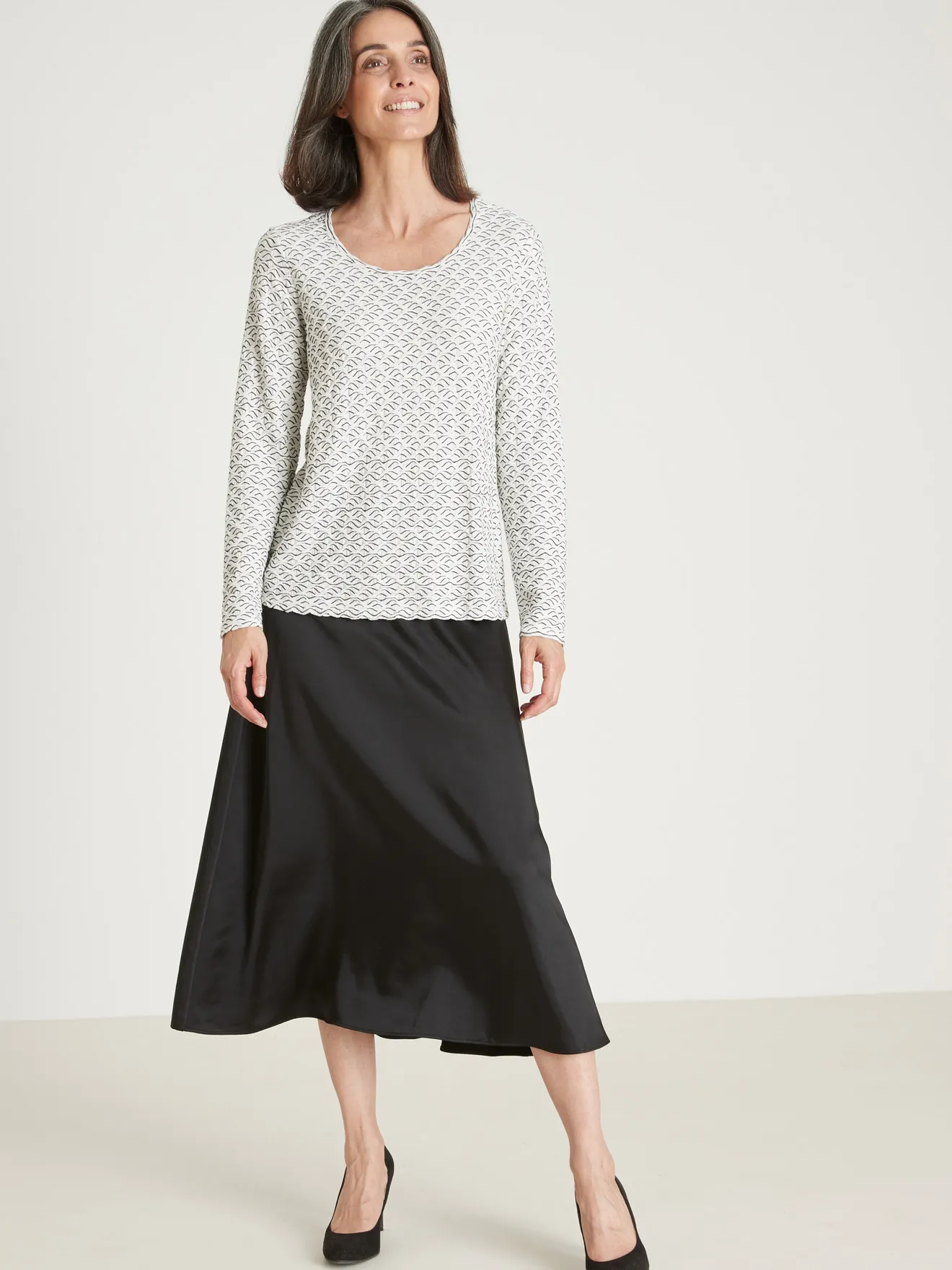 Tee-shirt en maille jacquard fluide