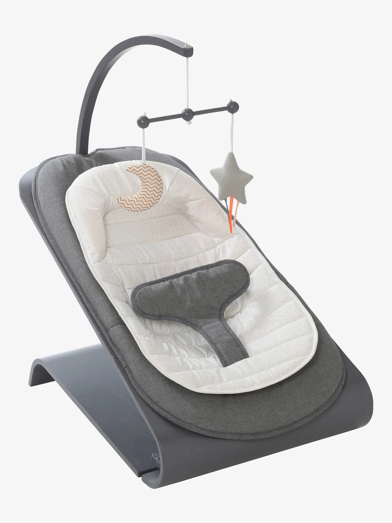Transat bois vertbaudet Babyrythm naturel/gris - Vertbaudet