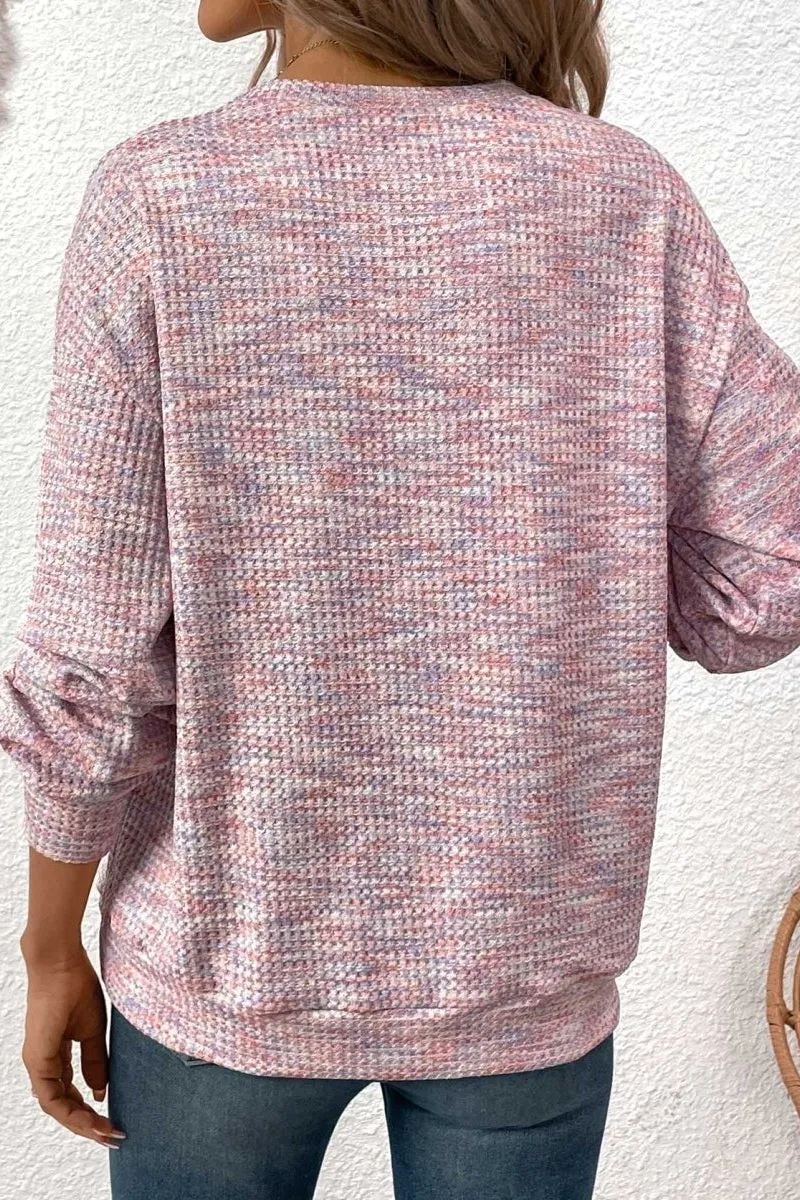 Vente Flash - Sweatshirt à Col Rond et Manches Longues Multicolore
