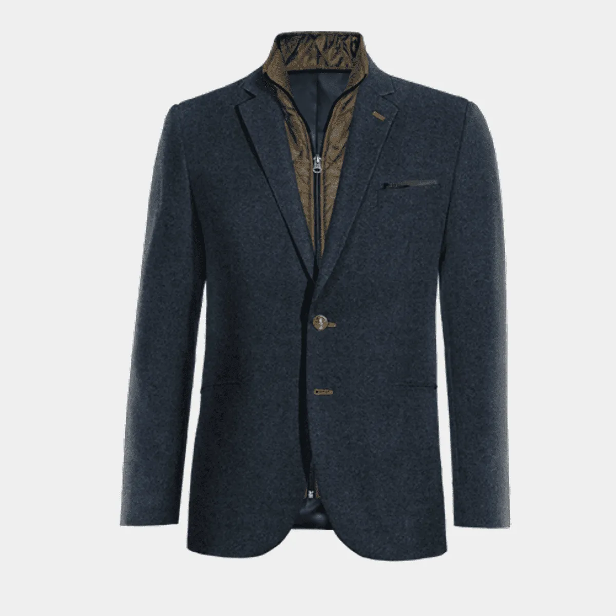 Veste bleu marine en donegal tweed essentiel