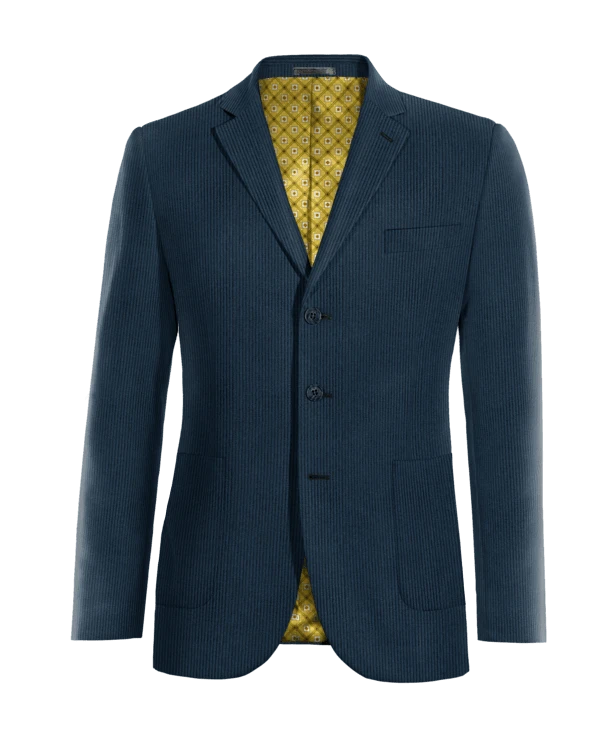 Veste bleue en velours côtelé essentiel