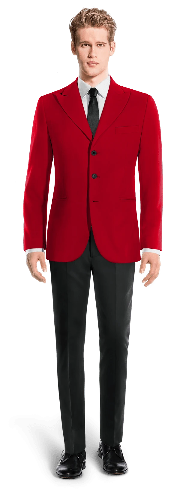 Veste rouge revers en pointe de mi-saison