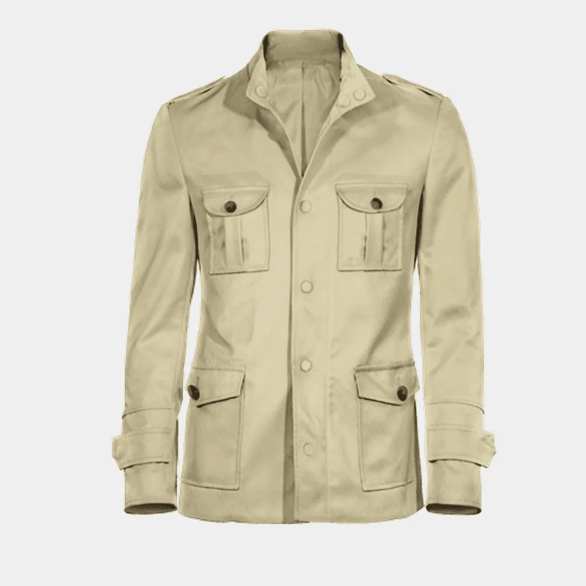 Veste saharienne beige avec épaulettes