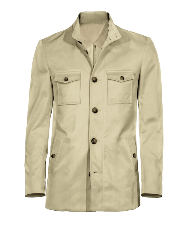 Veste saharienne homme sans doublure beige