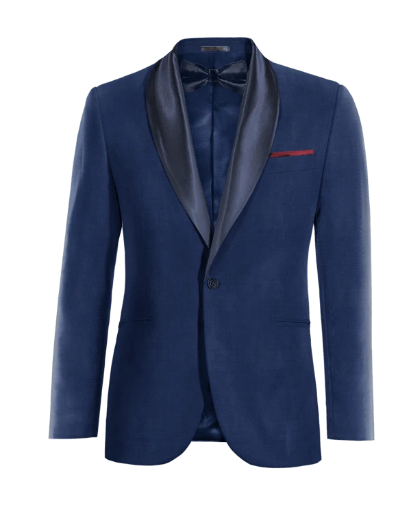 Veste Smoking bleu cobalt à larges revers slim fit