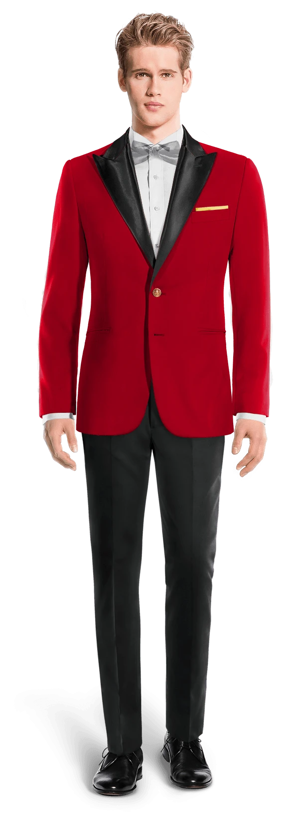 Veste Smoking rouge revers en pointe slim fit