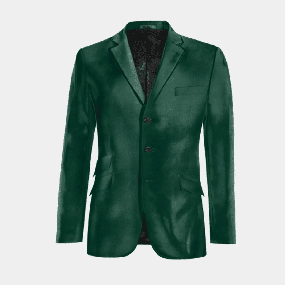 Veste verte en velours slim fit