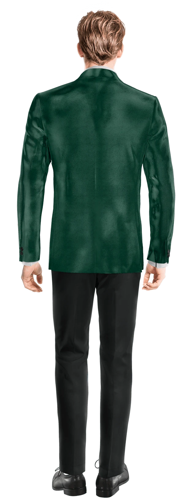 Veste verte en velours slim fit