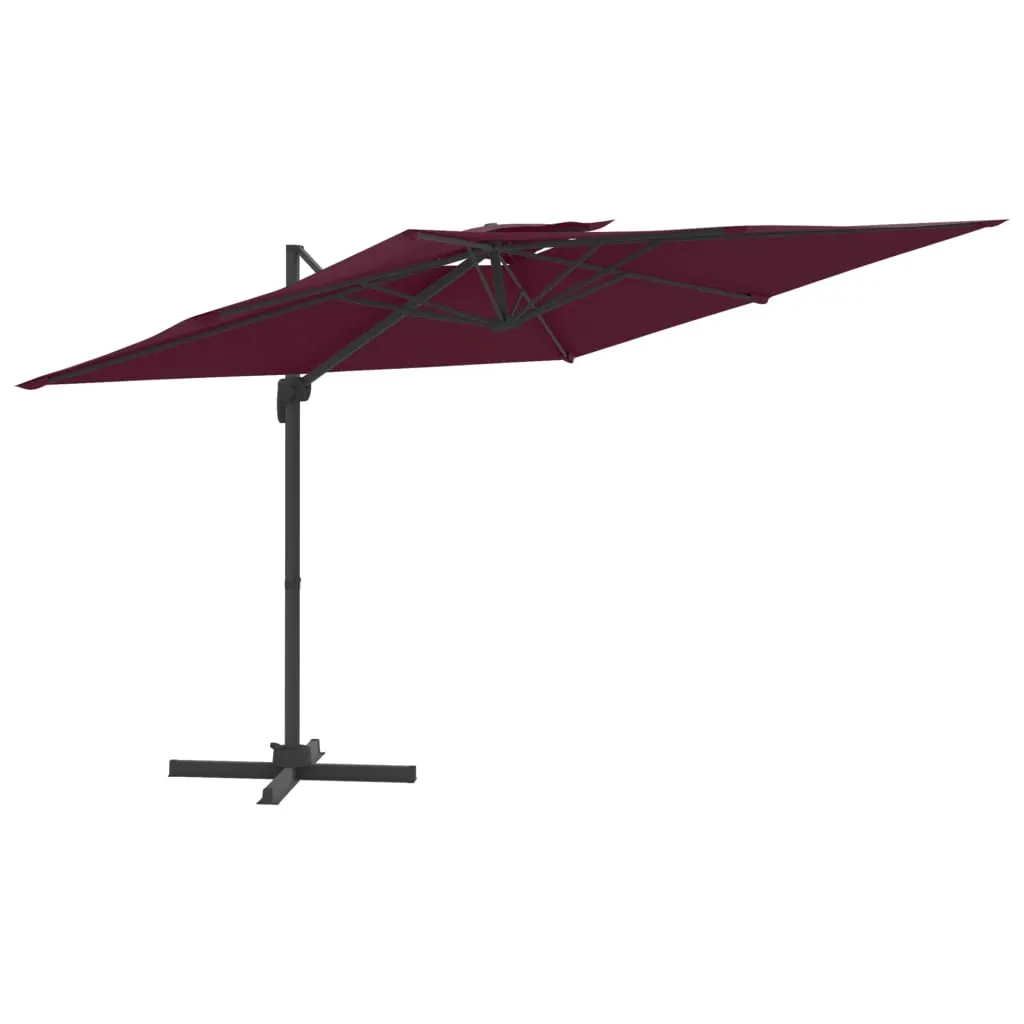 vidaXL Parasol cantilever à double toit Bordeaux Rouge 400x300 cm | vidaxl-fr