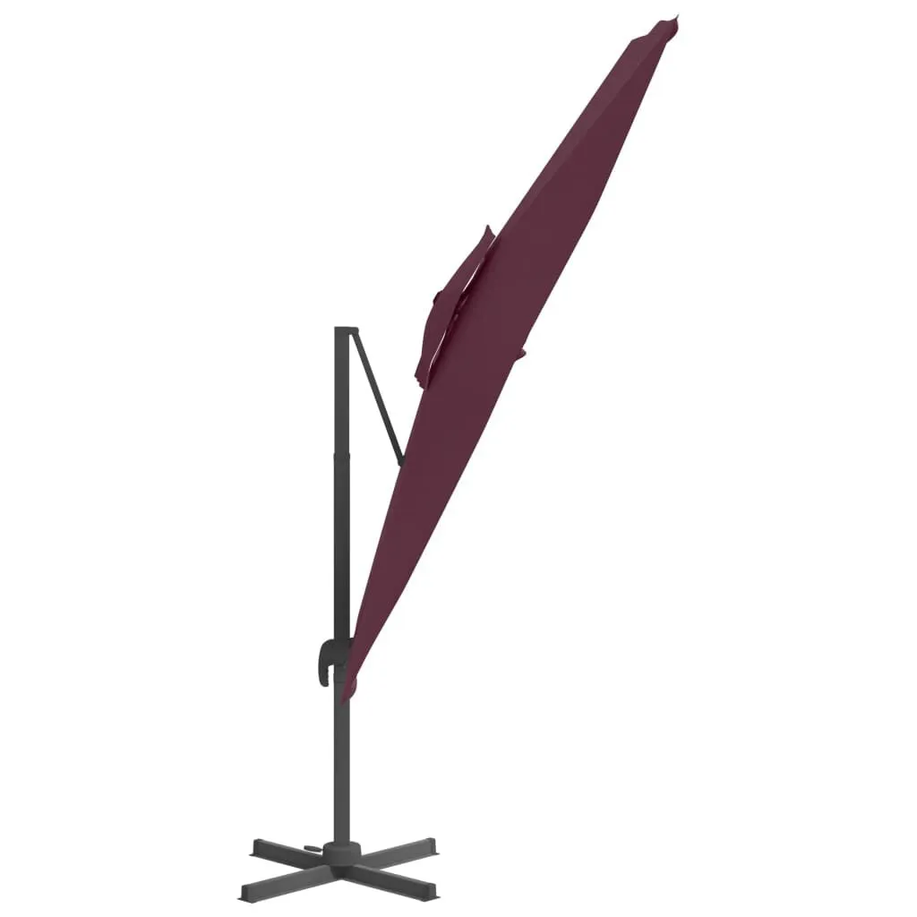 vidaXL Parasol cantilever à double toit Bordeaux Rouge 400x300 cm | vidaxl-fr