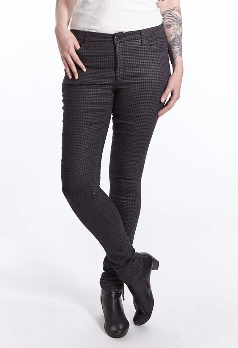 Wonderjeans skinny L37 pouces, noir pied de poule